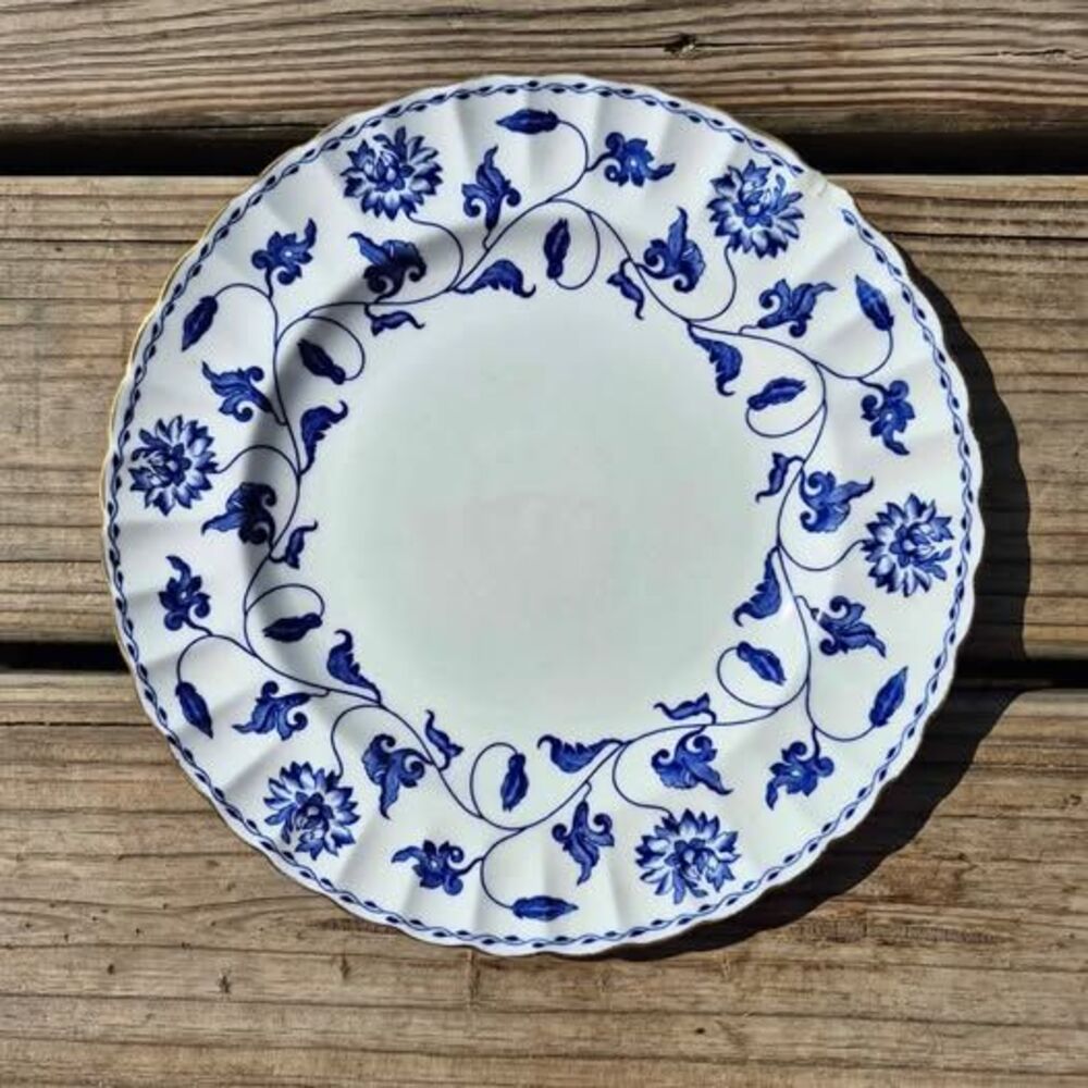 Antique Spode Blue Colonel (Gold Rim) 8" Salad Plate - Y-6235A - Fine Bone China
